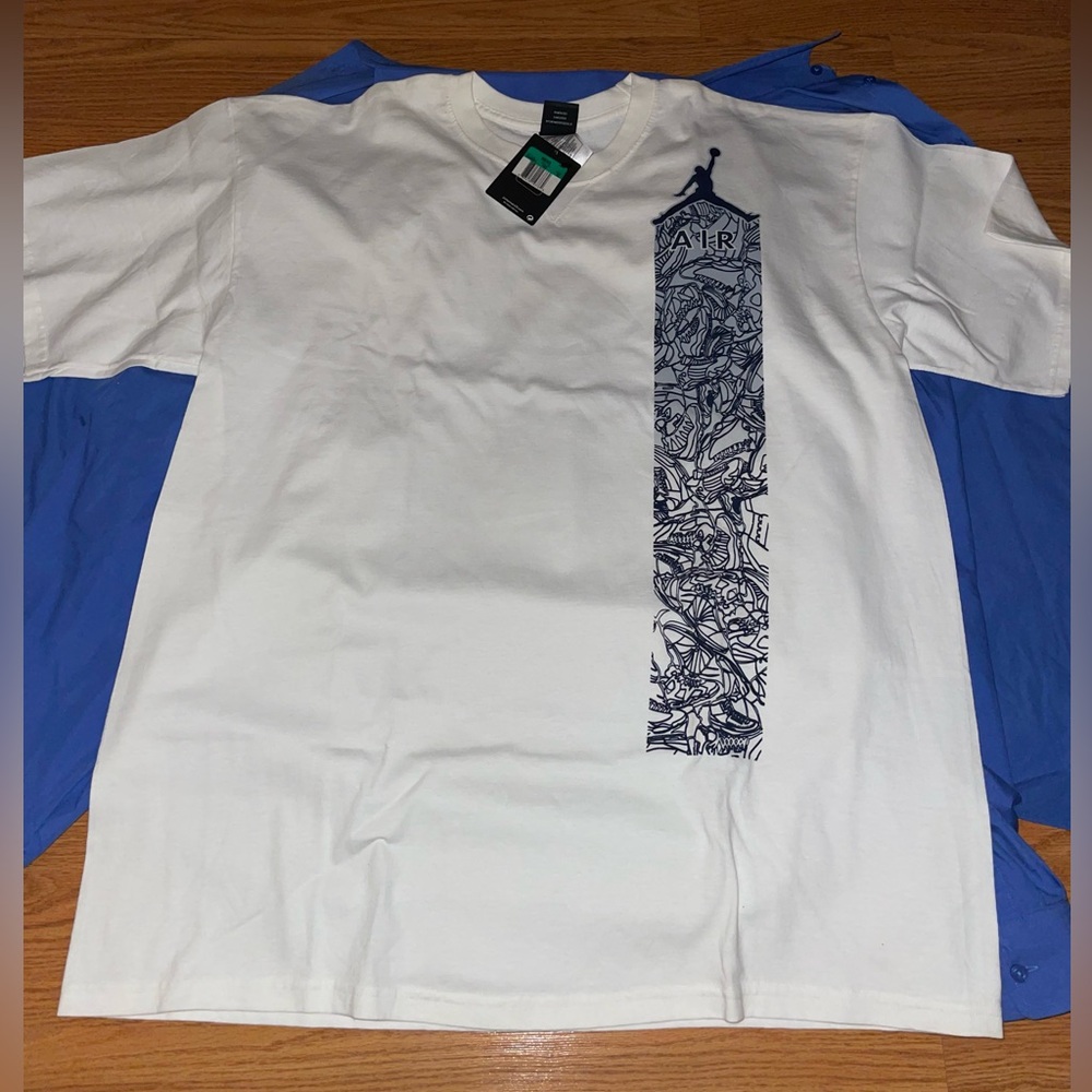 2006 Vintage Men’s Jordan Basketball Shirt XL White Navy Jump man NWT